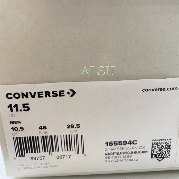 Converse Star Series RN Almost Black Men Sneakers - Picture 9 of 9